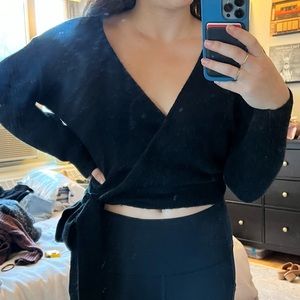 H&M DIVIDED Wrap Sweater in Black